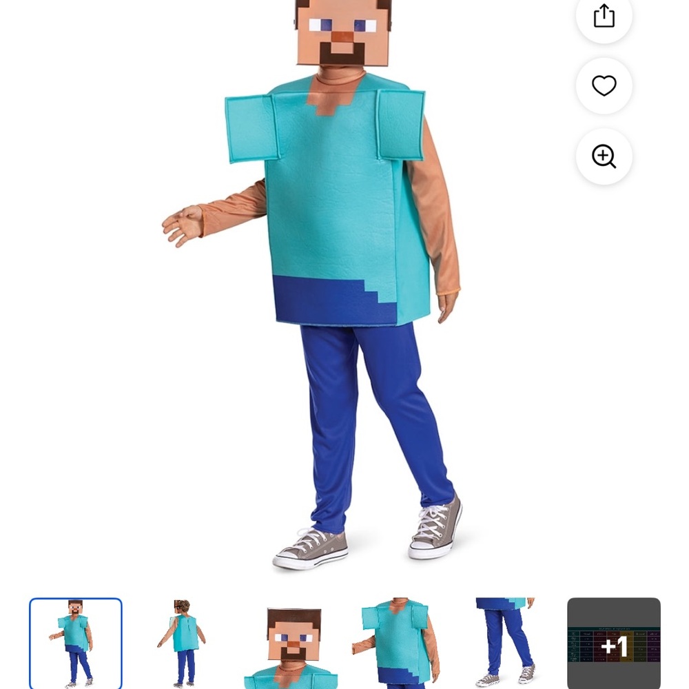 Kids Pixelated Character Costume - Blue and Brown